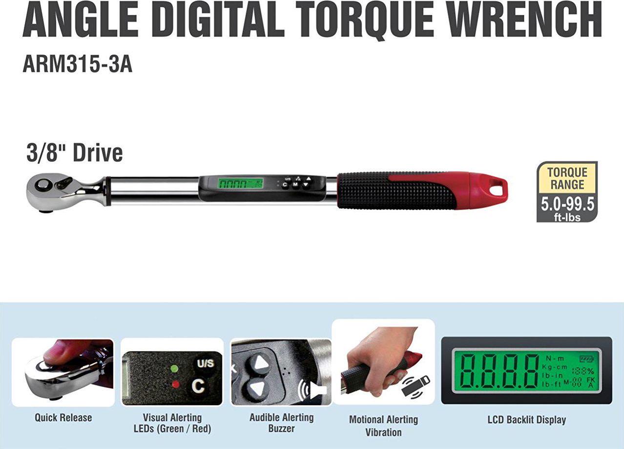 ARM315-3A 3/8 DIGITAL ANGLE TORQUE WRENCH (5.0-99