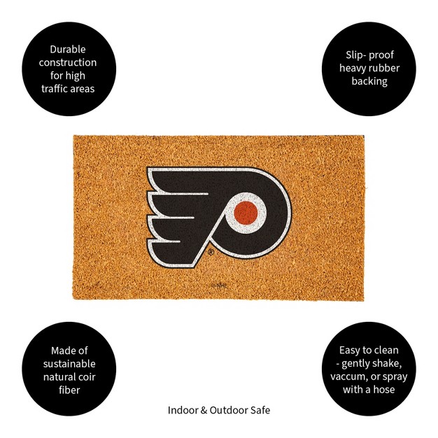 Evergreennhlphiladelphia Flyers Logo Natural Coir 28 X 16 Inches Indoor Outdoor Doormat