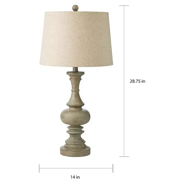 Adesso Distressed Gray Vintage Farmhouse Table Lamp