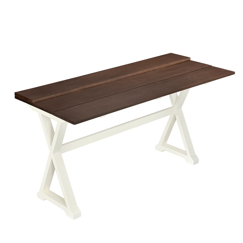 Rubber Wood Dining Table Set with X shape Legs