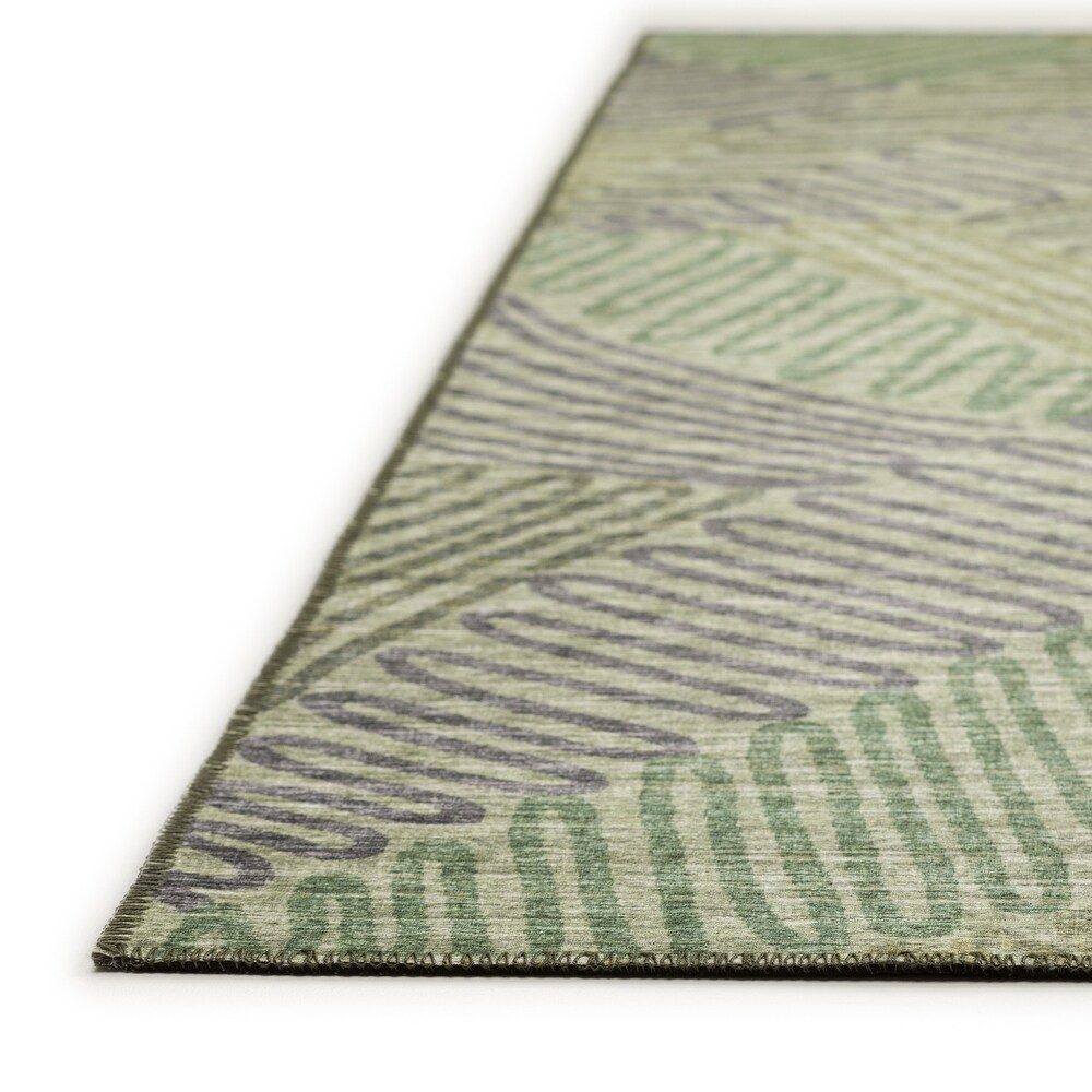 Indoor/ Outdoor Addison Yuma Modern Palm Leaf Washable Area Rug