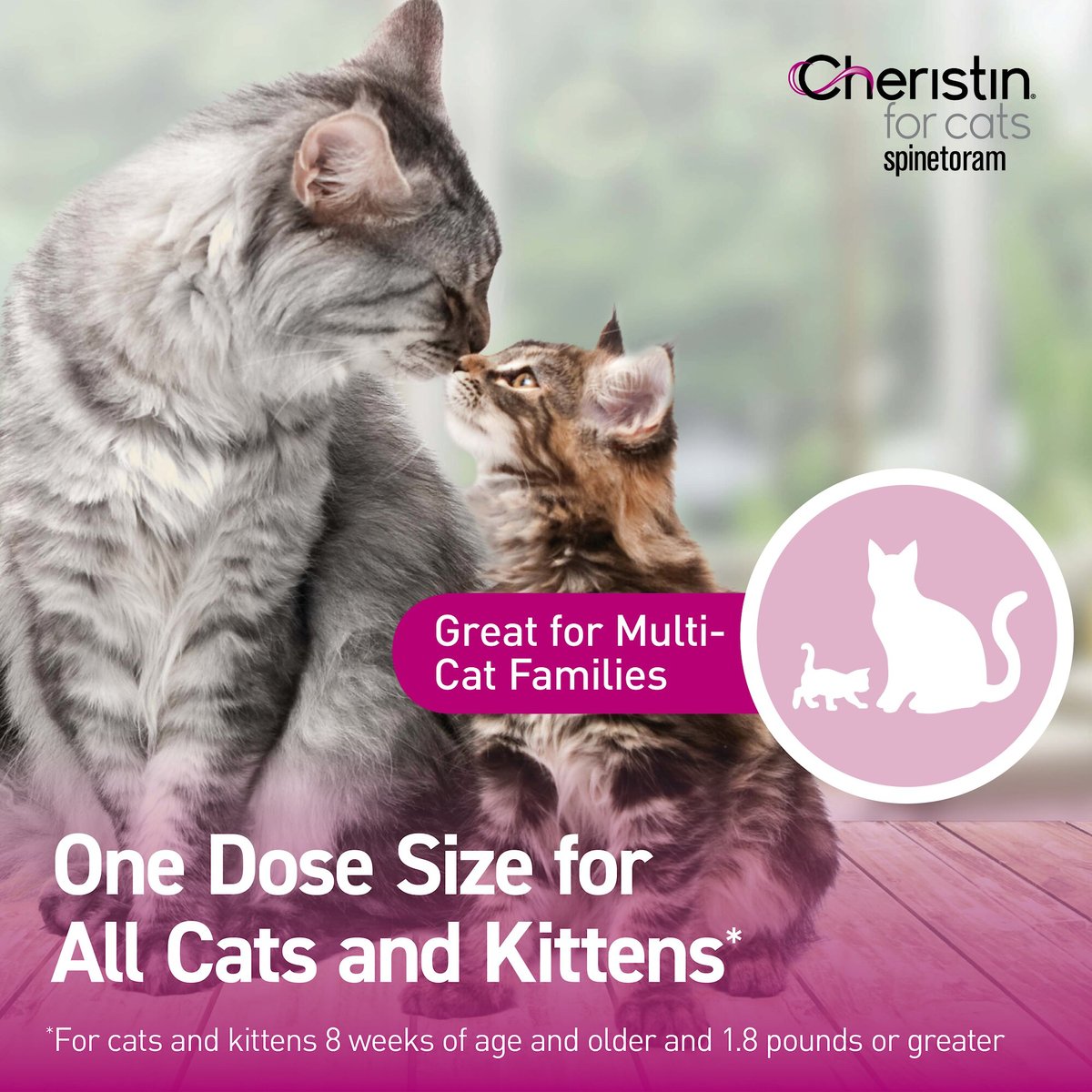 Cheristin Flea Spot Treatment for Cats， over 1.8 lbs