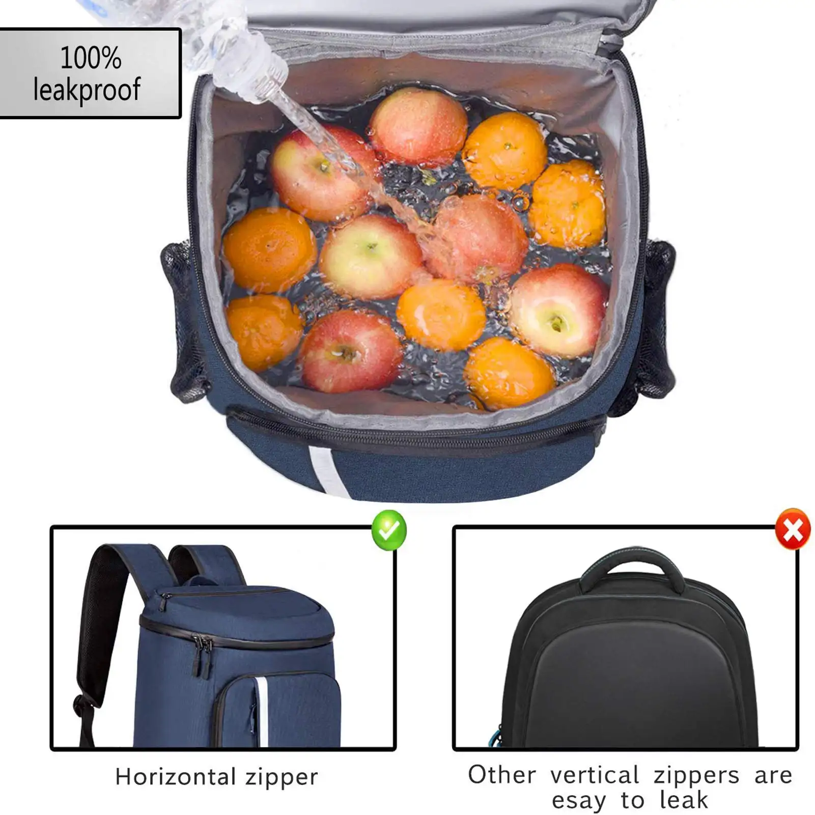 30 Cans Cooler Backpack Leakproof Insulated Waterproof Backpack Lightweight Soft Cooler Bags for Lunch Picnic Camping Hiking