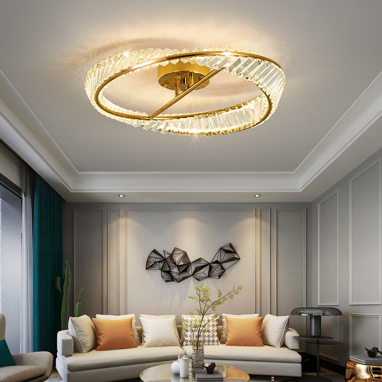 Crystal Rings Ceiling Lamp