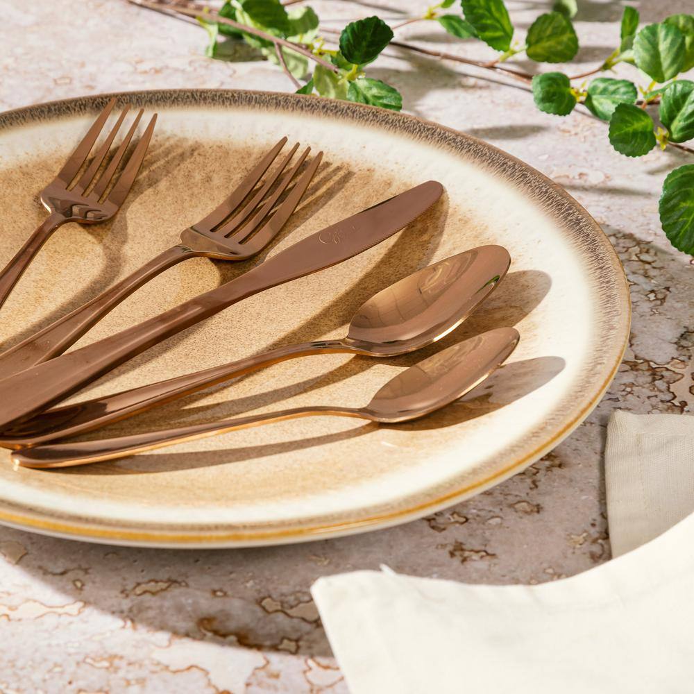 GIBSON HOME Stravida 20-Piece Flatware Set in Rose Gold Stainless Steel Service Set For 4 985119682M