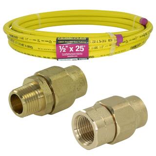 HOME-FLEX 12 in. x 25 ft. CSST MPTFPT Connection Kit (1) 12 in. MPT Male Adapter (1) 12 in. FPT Female Adapter (1) CSST Pipe 11-436435525-005