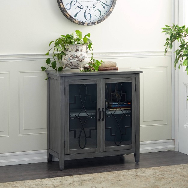 Contemporary Wood Cabinet Gray Olivia amp May