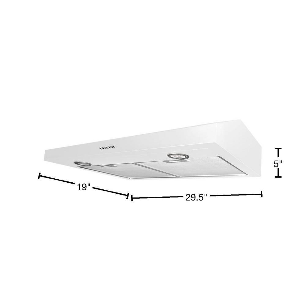 Ancona Slim Plus 30 30 in UnderCabinet Range Hood in White