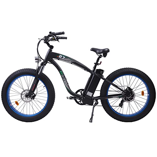 750W Electric Bike 26′′ Fat Tire Adult Electric Bicycles 48V 13AH Removable Lithium Battery Ebike with Suspension Fork Aluminium Frame Beach Snow Mountain E-Bike for Adults