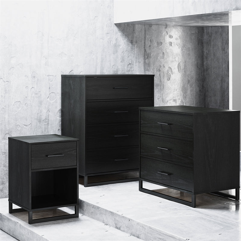 Ameriwood Home Monterey Nightstand in Black Oak