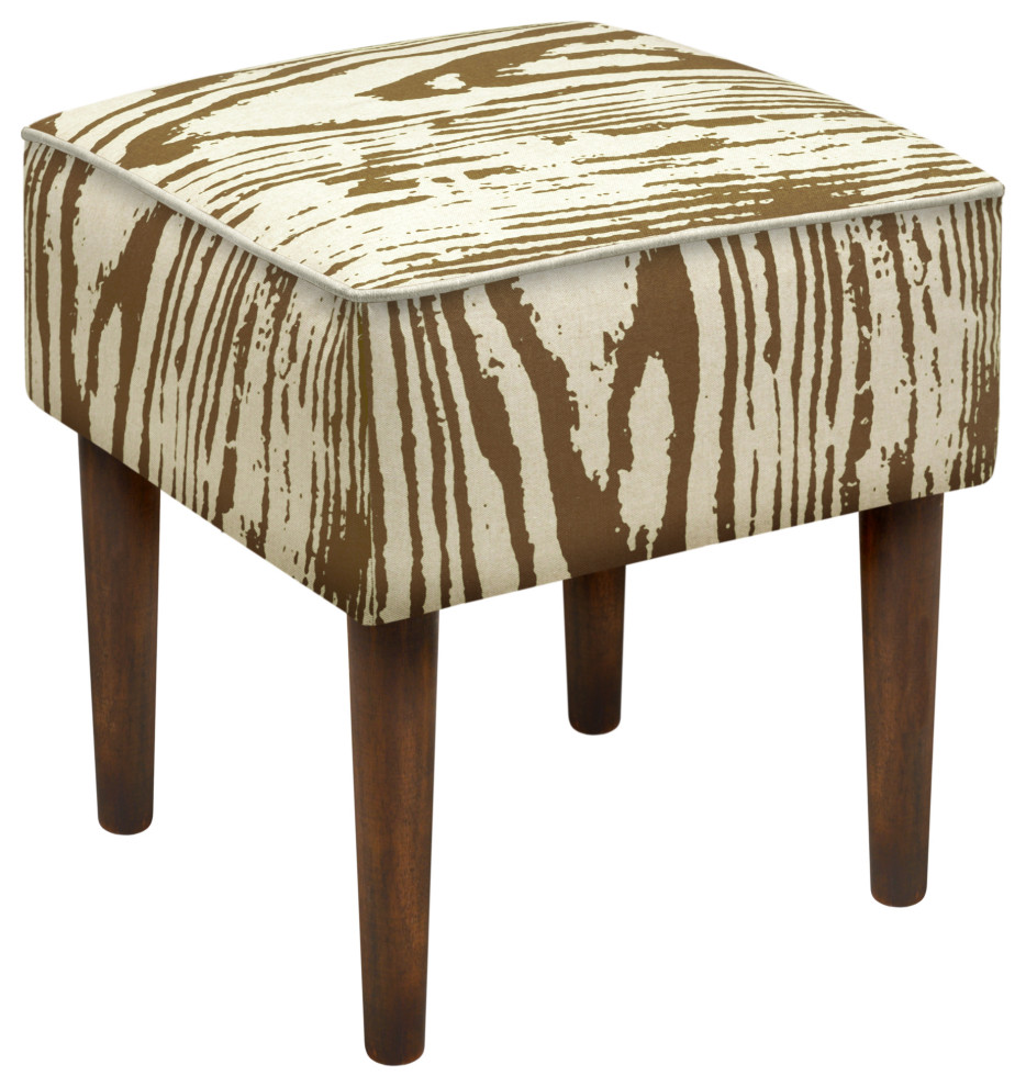 Tan Faux Bois Modern Vanity Stool   Traditional   Vanity Stools And Benches   by 123 Creations  Houzz