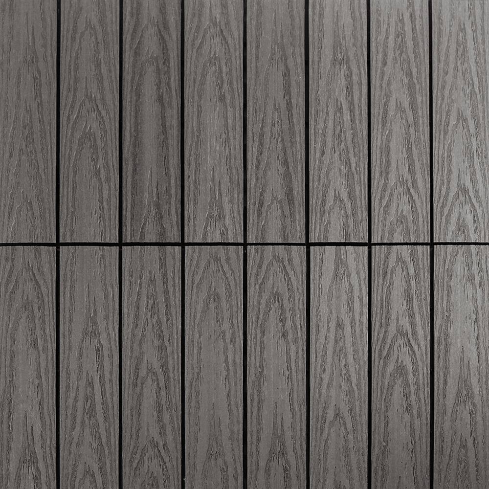 NewTechWood UltraShield Naturale 1 ft. x 1 ft. Quick Deck Outdoor Composite Deck Tile Sample in Argentinian Silver Gray US-QD-ZX-SI-S