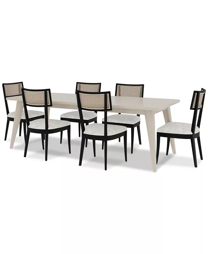 Furniture Laguna 7pc Dining Set (Table + 6 Cane Back Chairs)