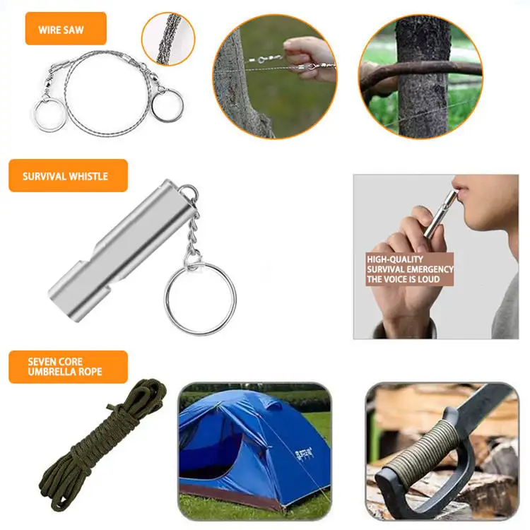 Wedacraftz climbing camping hiking survival kit Portable Emergency Survival Tools bag Outdoor emergency first aid kit