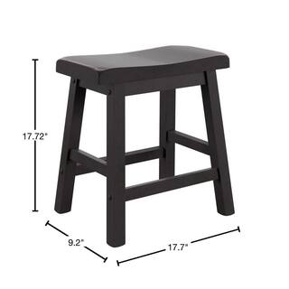 HomeSullivan Black Saddle Seat 18-Inch Backless Stools (Set Of 2) 405302BK-18(3A)