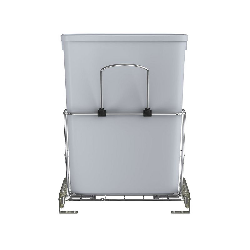 Rev-A-Shelf 32 Quart Universal Waste Container with Rear Basket RUKD-1432RB-1