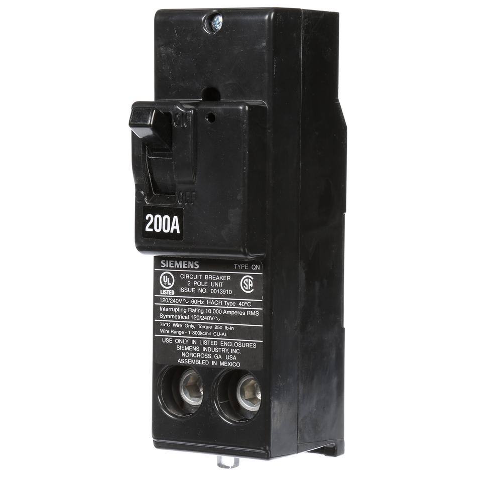 Siemens 200 Amp Double-Pole 10 kA Type QN Circuit Breaker QN2200