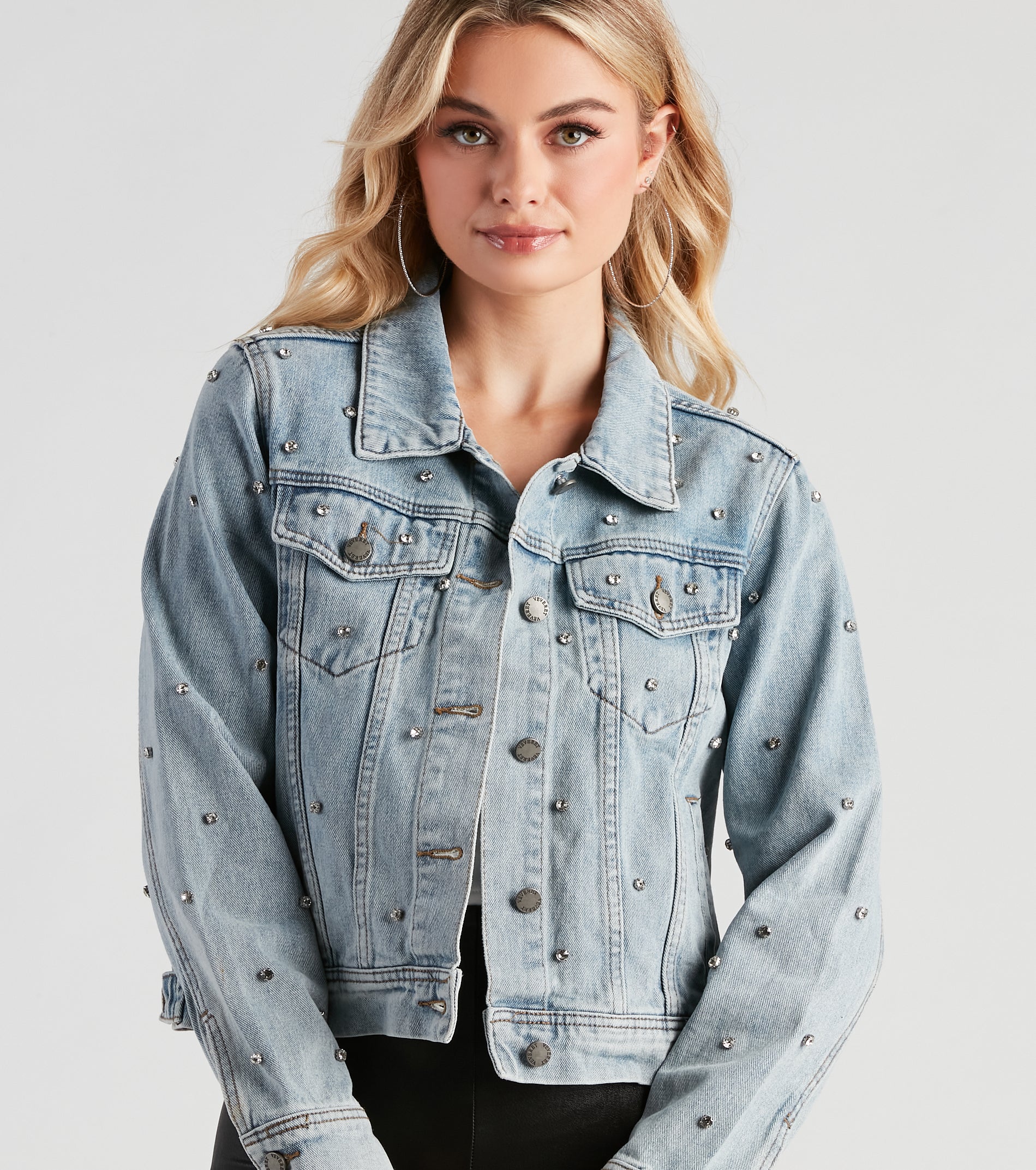 Casual Glam Rhinestone Denim Jacket