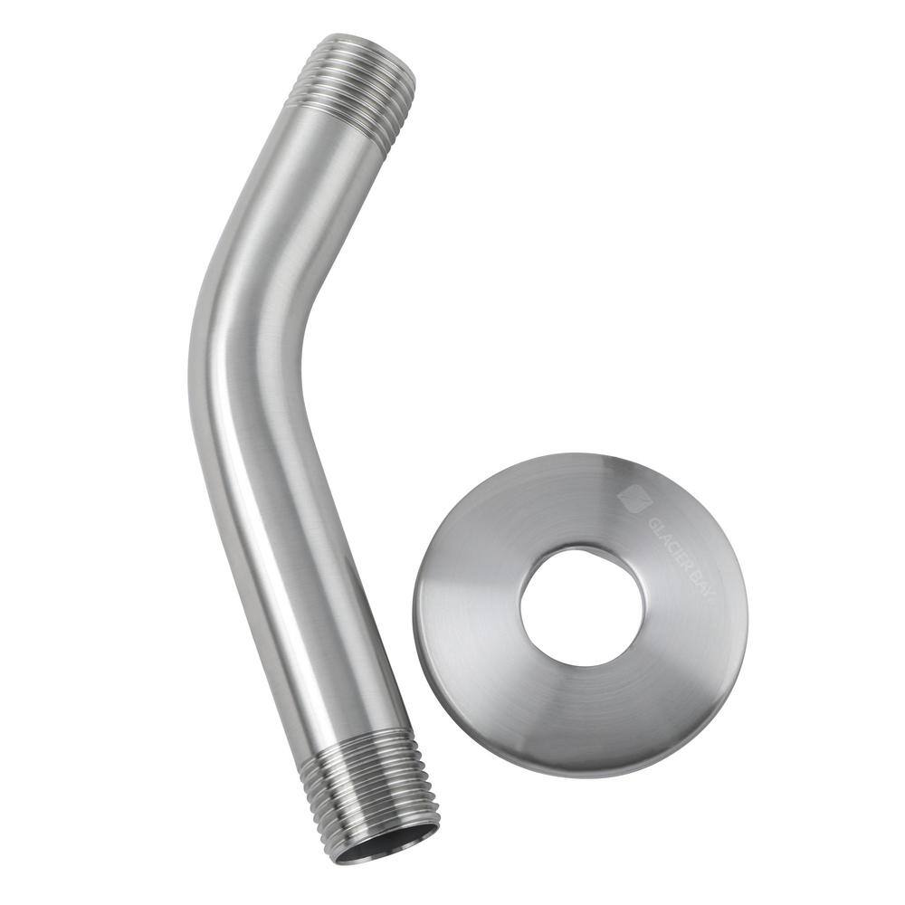 Glacier Bay 6 in. Shower Arm and Flange in Brushed Nickel 3075-502