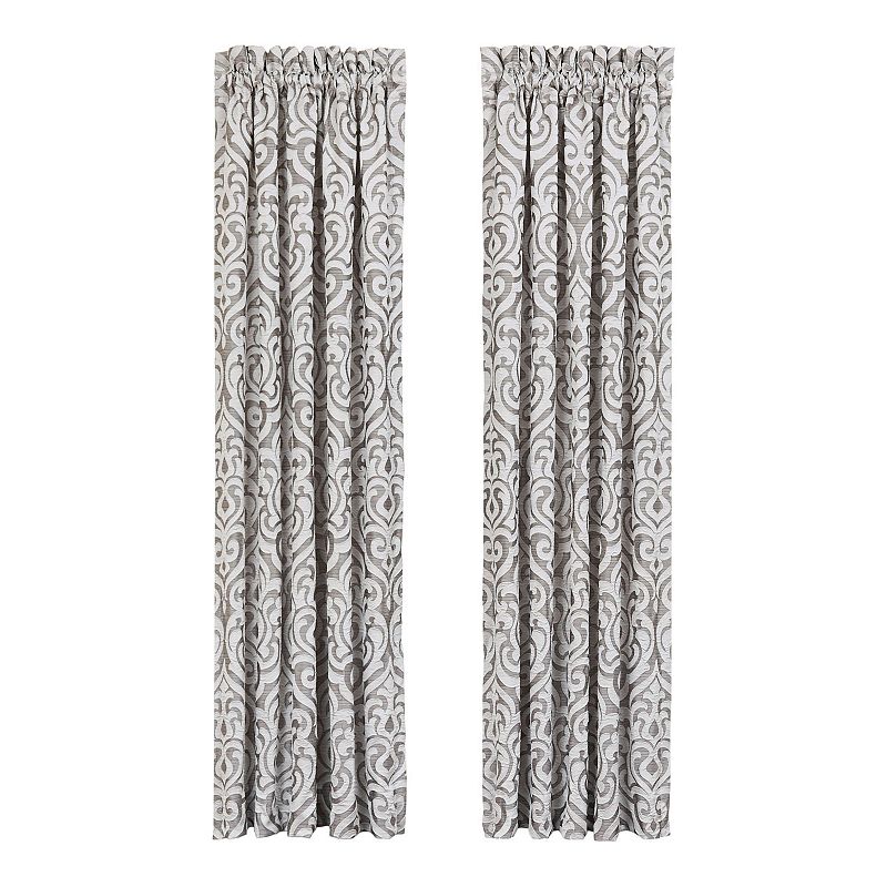 Five Queens Court Lafayette Silver 2-pack Window Curtain Set