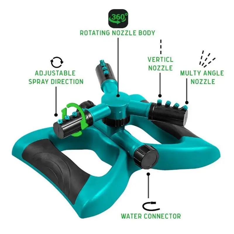 Garden Lawn Water Sprinkler 360 Rotating Adjustable Sprinkler Head Automatic Garden Sprinklers Irrigation