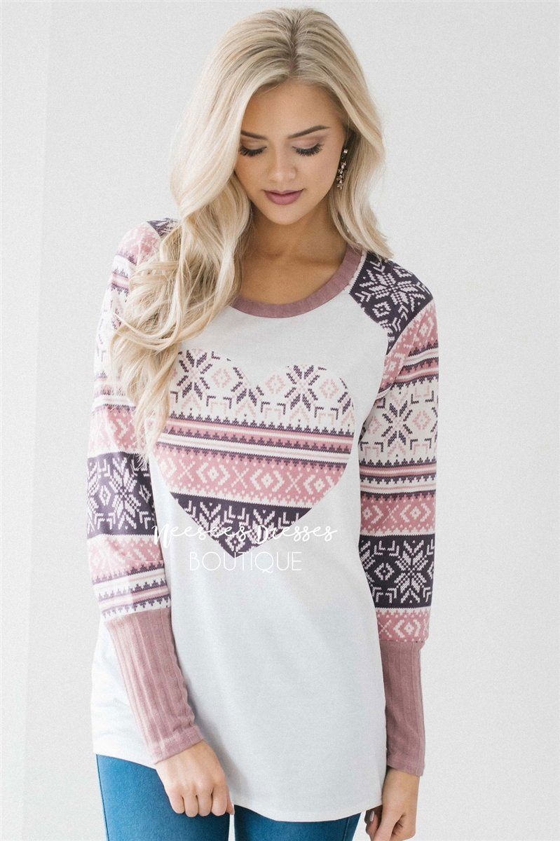 Nordic Heart Valentine's Day Top