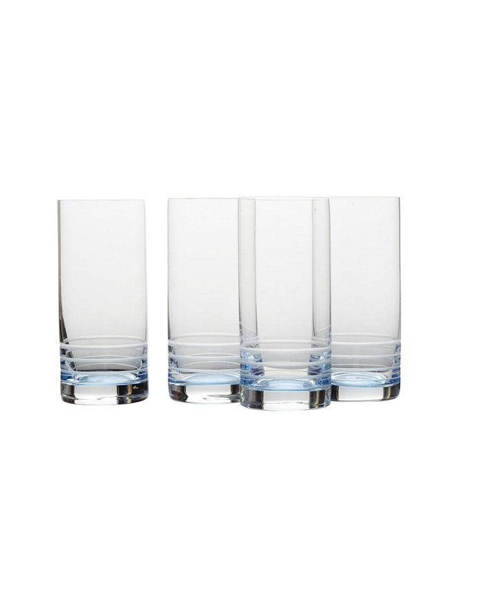 Mikasa Cal Blue Ombre Highball Glasses Set of 4 17 oz