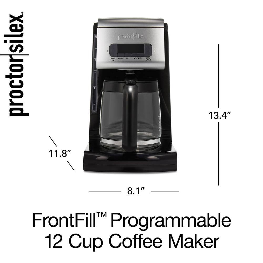 Proctor Silex FrontFill Programmable 12 Cup Black Drip Coffee Maker 43687