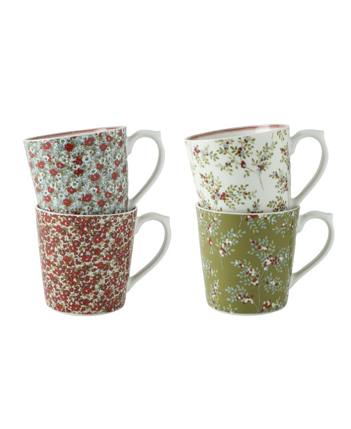 Laura Ashley Mugs Stockbridge Collectables Gift Set 4 Piece