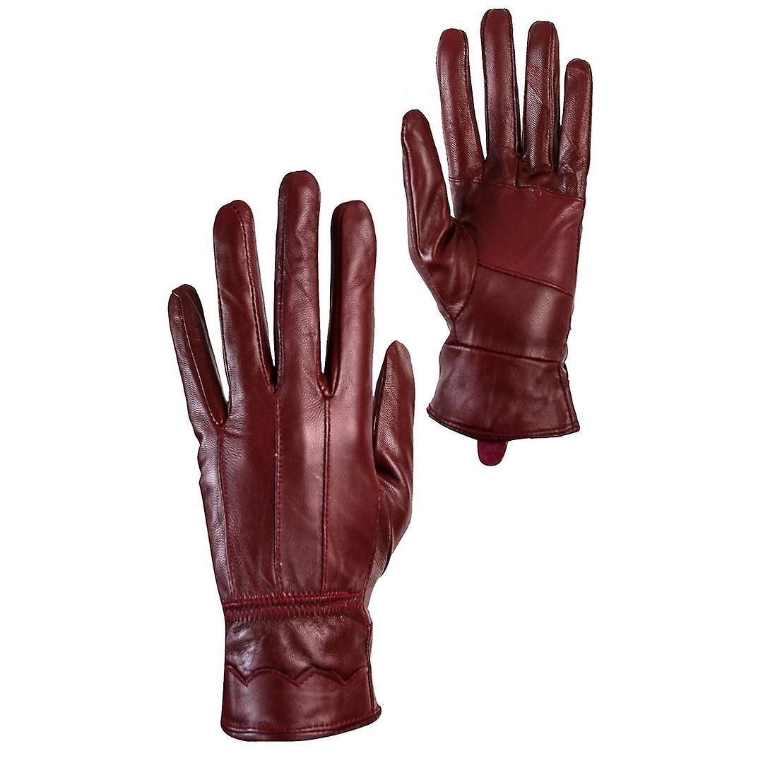 Womens Winter Quality Genuine Soft Leather Gloves Fur Lined Driving Warm