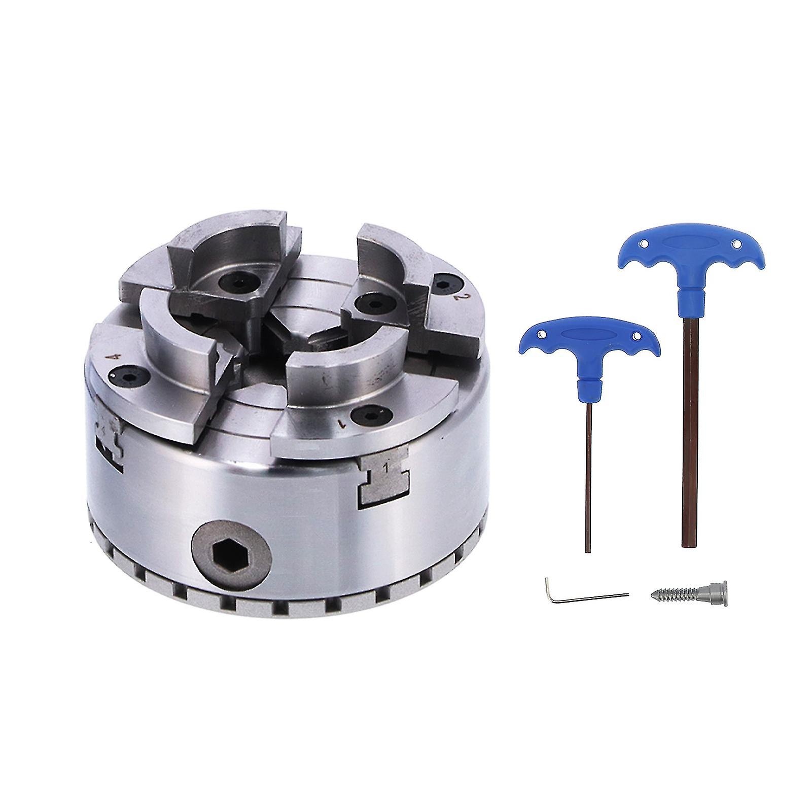 Self‑Centering Lathe Chuck M40 4in 4‑Jaw Metal for Woodworking Supporting Clamping