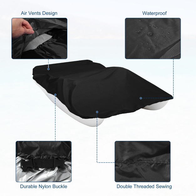 Unique Bargains 300d Solution dyed Polyester Pedal Boat Cover With Air Vents 112 5 quot x65 1 Set