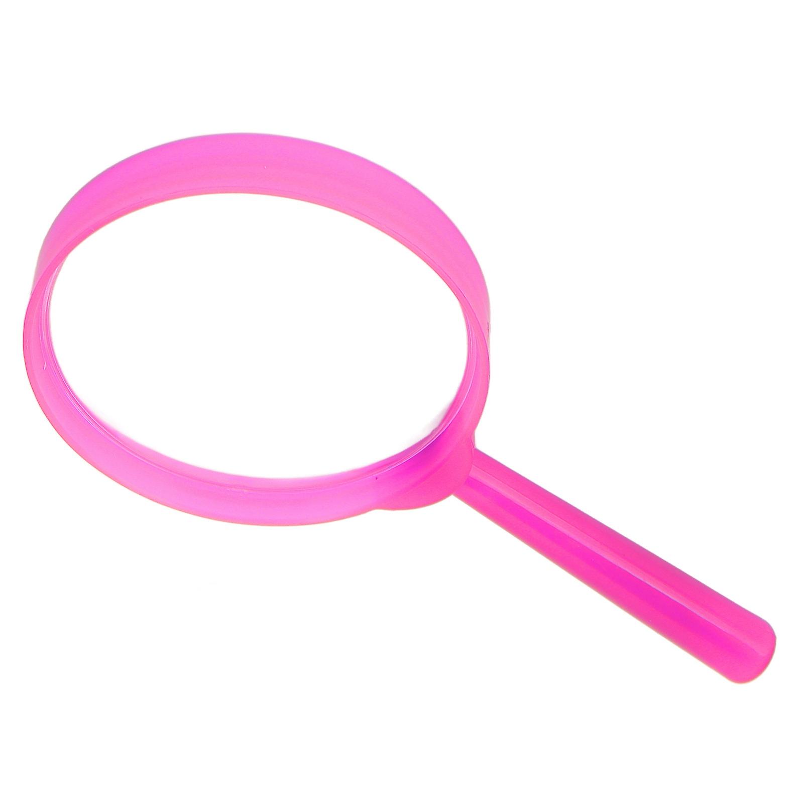 Mini Handheld Magnifier With Plastic Handle Portable Reading Magnifying Loupe For Students Childrenpink