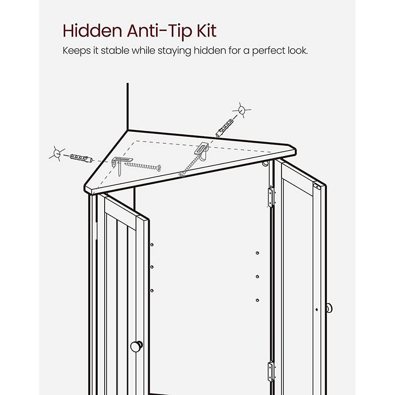 BreeBe Corner Bathroom Cabinet with Doors