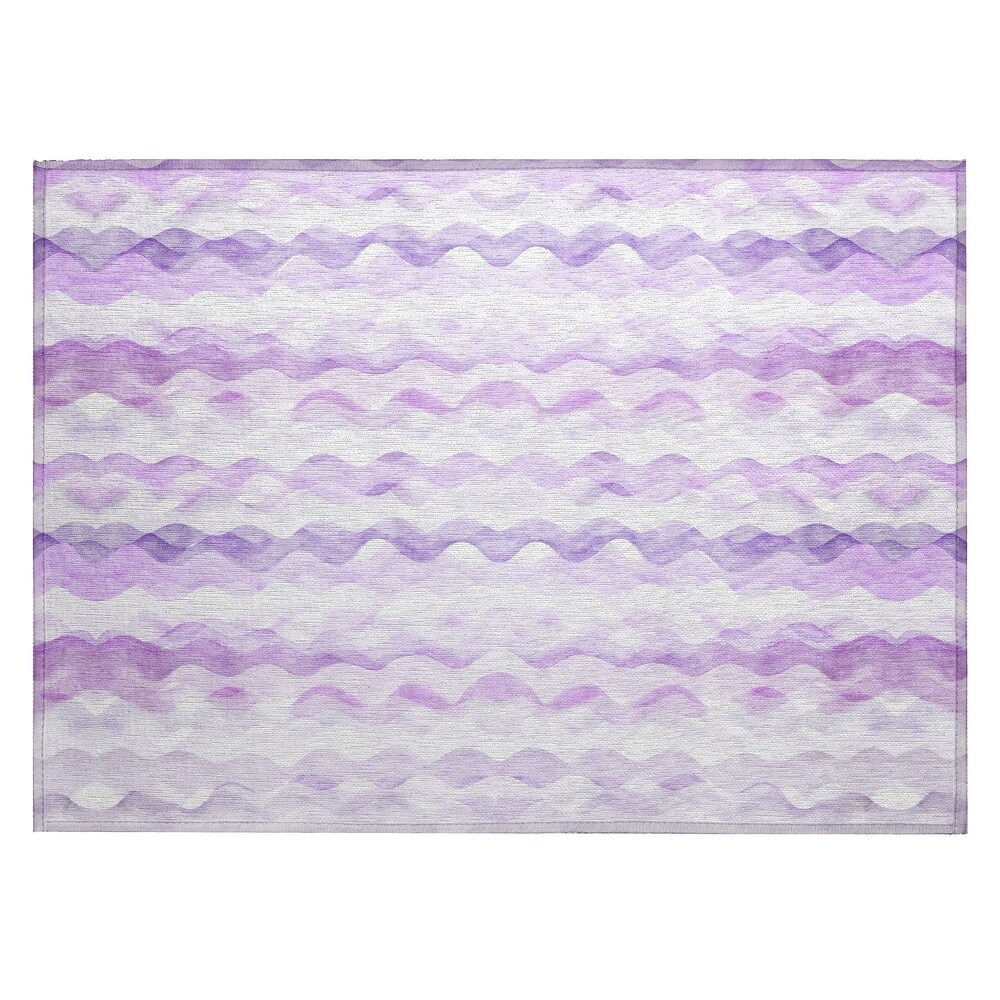 Indoor/ Outdoor Surfside Ombre Wave Washable Rug New