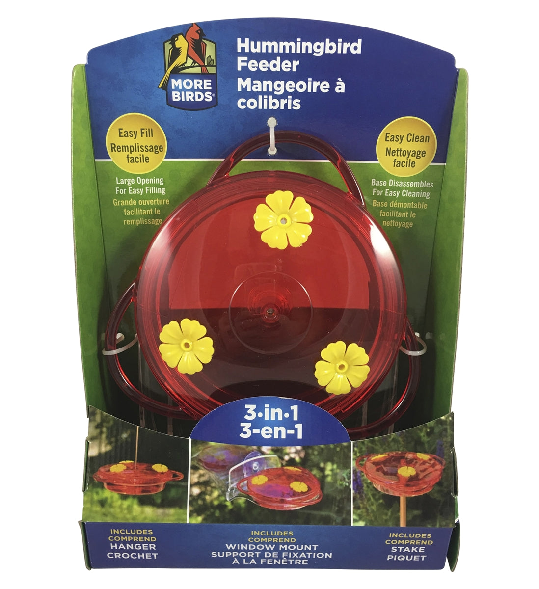 More Birds 3-in-1 Humming Bird Feeder - 6 fl oz