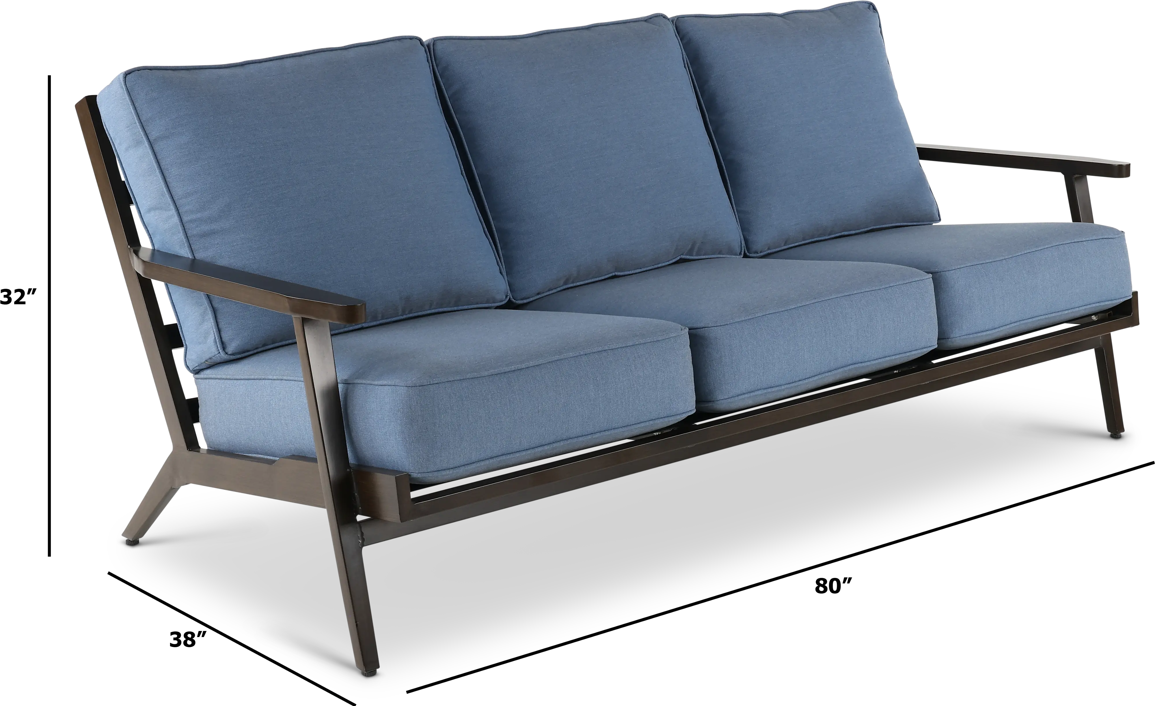 Adeline Denim Blue Patio Sofa