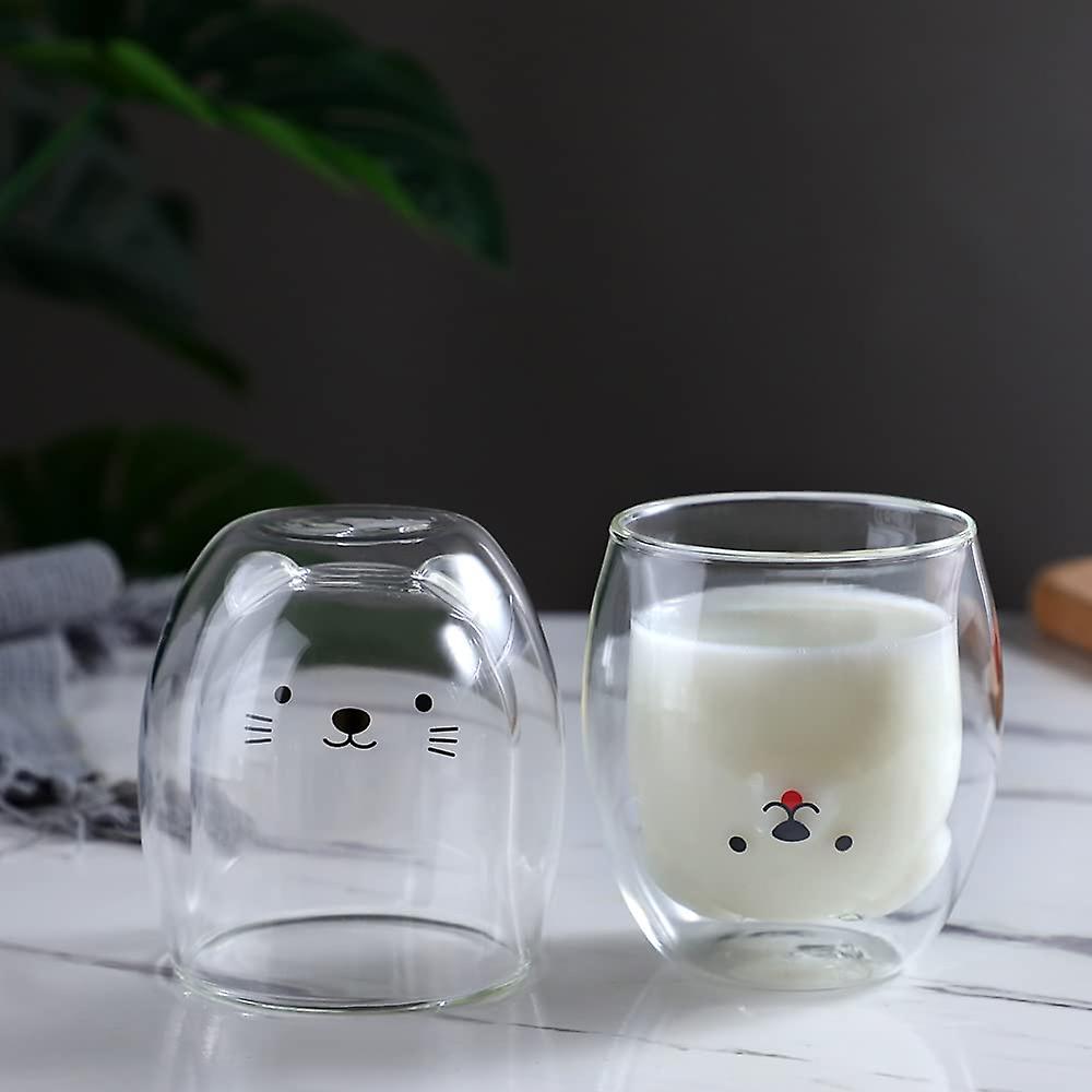 Dog Mug Cute Mugs Glass Double Wall Insulated Glass Espresso Cup， Coffee Cup， Tea Cup， Milk Cup，kawaii Gift For Office And Personal Birthday Christmas