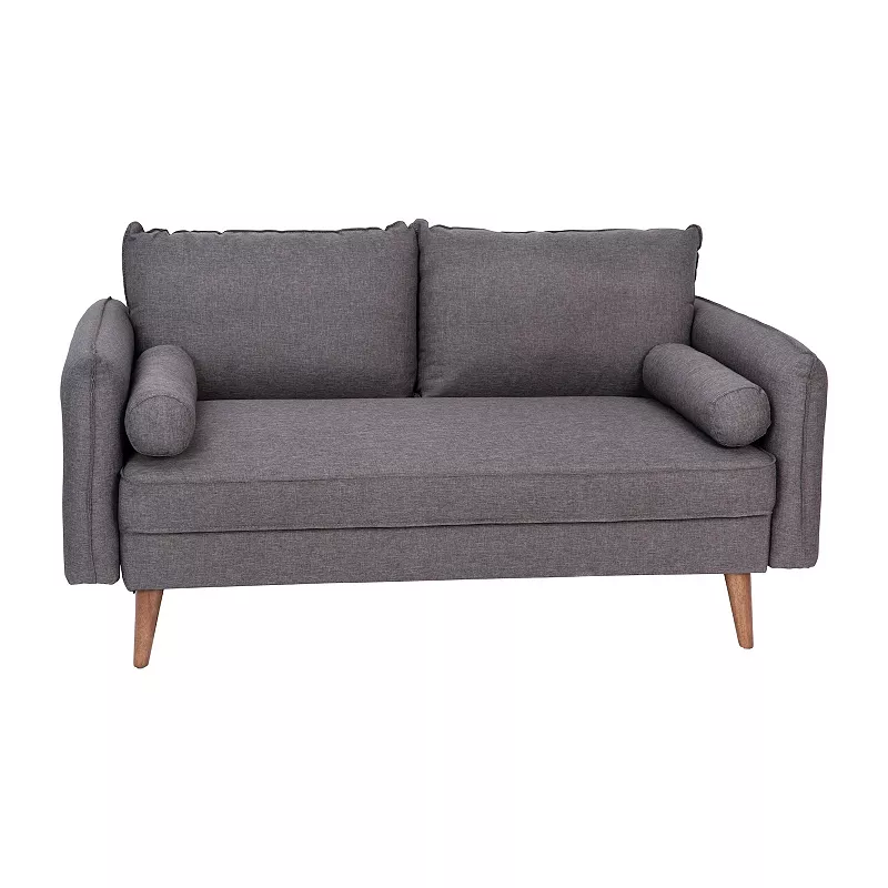 Flash Furniture Evie Mid-Century Modern Tapered Leg Loveseat Sofa