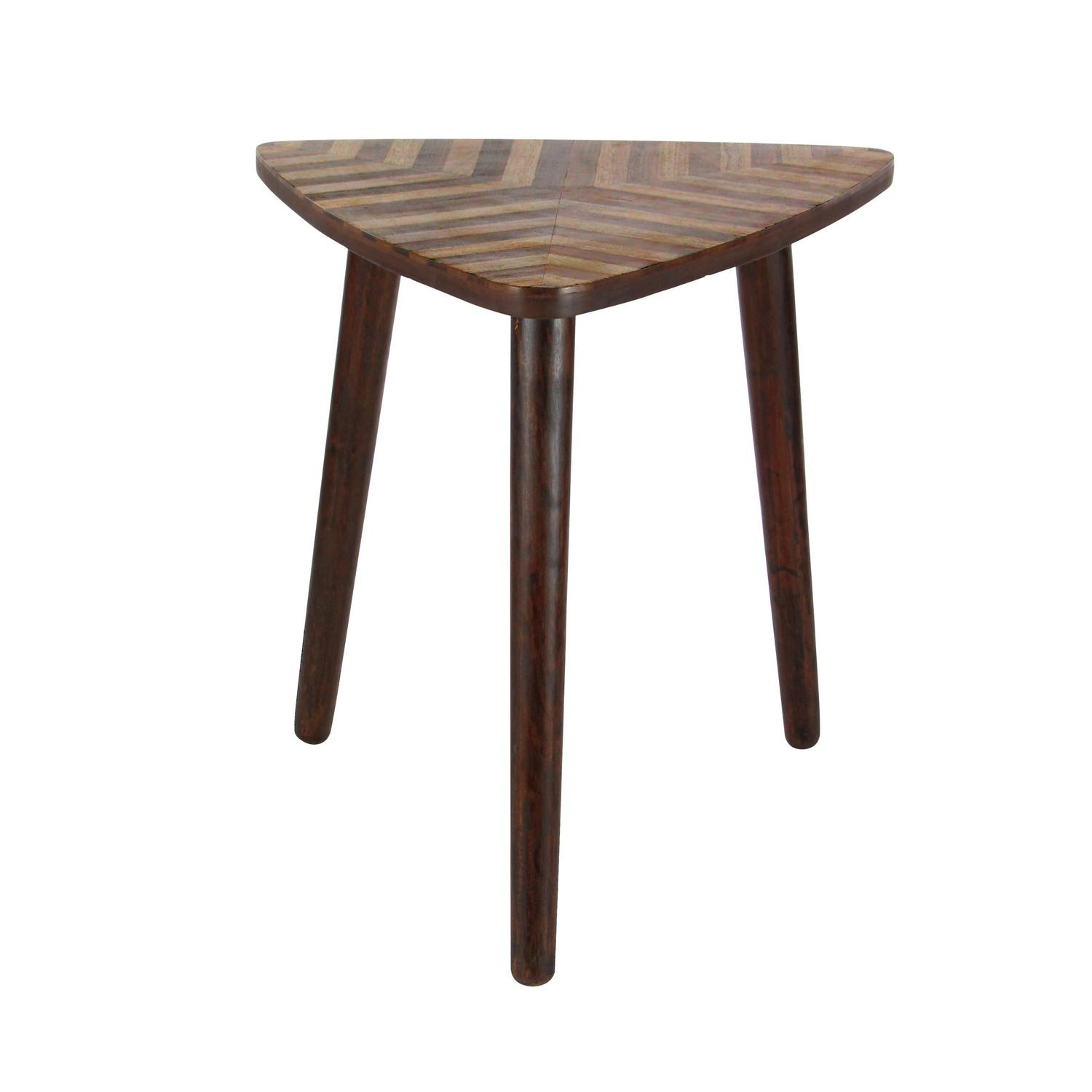 DecMode 22 x 20 Dark Brown Wood Modern Accent Table