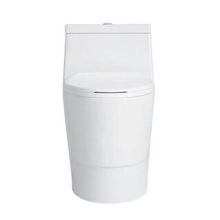 FINE FIXTURES Atlantis 12 in. Rough-In 1-Piece 11.6 GPF Dual Flush Elongated Toilet in White Seat Included MOTB12W