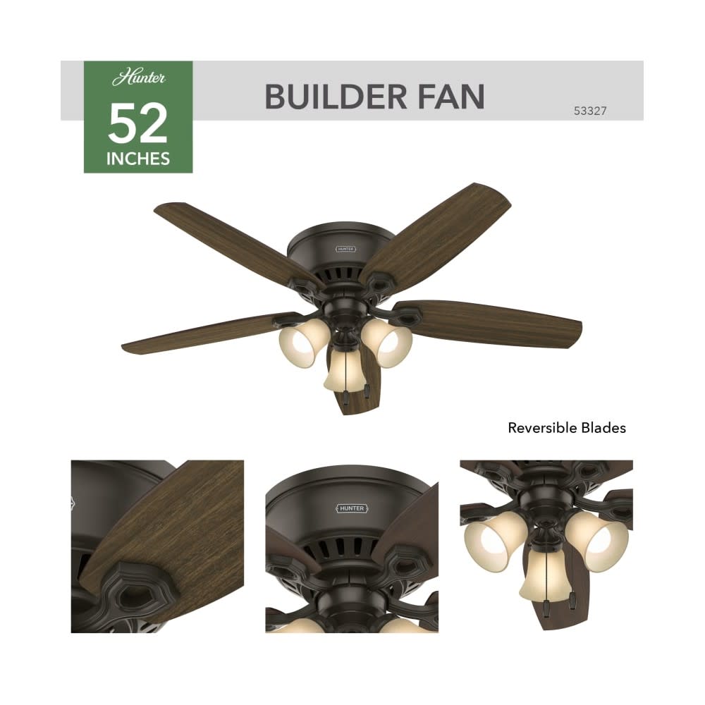 Hunter Builder Ceiling Fan 52 New Bronze Brazilian Cherry ;