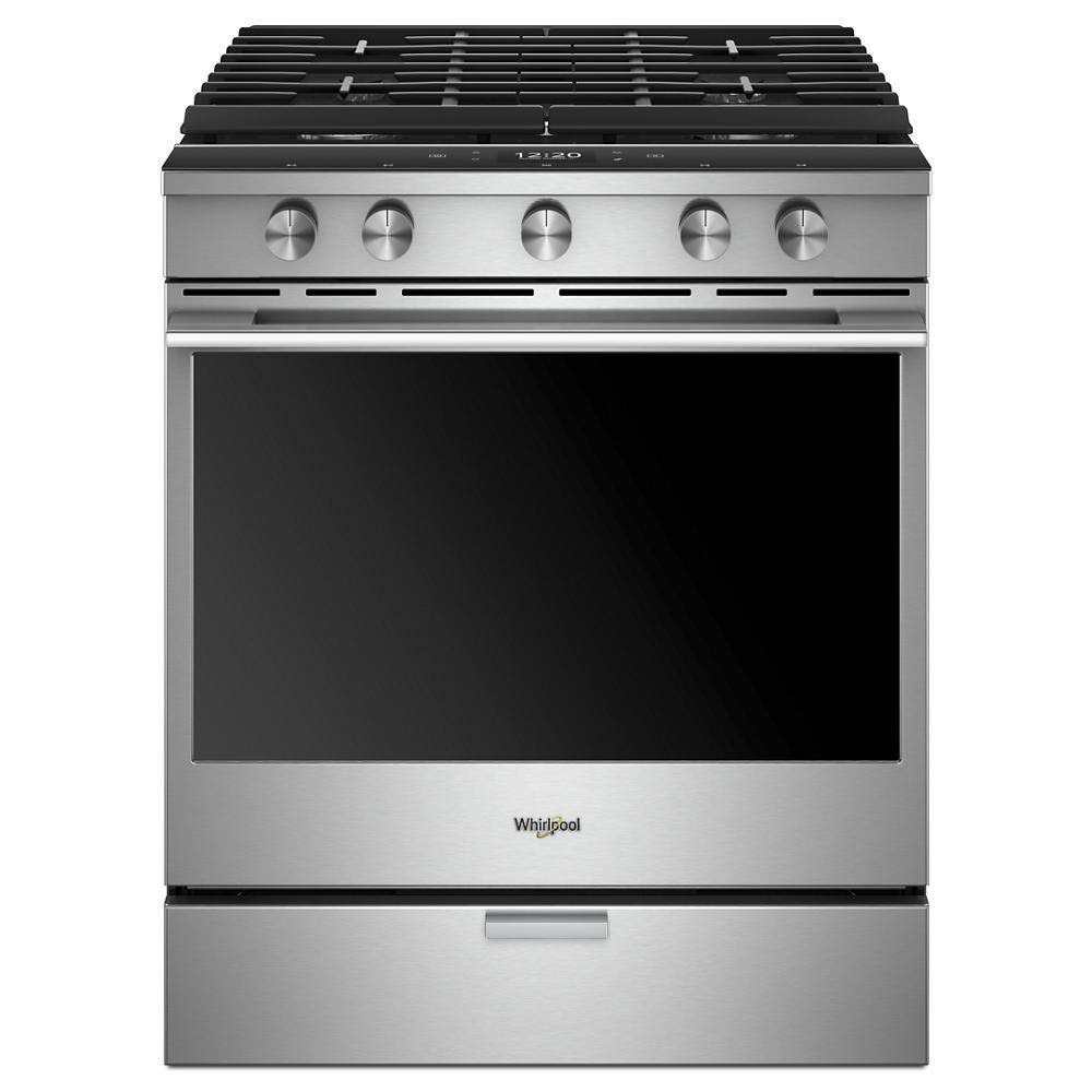 Whirlpool 5.8 cu. ft. Smart Contemporary Handle Slide-in Gas Range with Air Fry With Connection in Stainless Steel WEGA25H0HZ