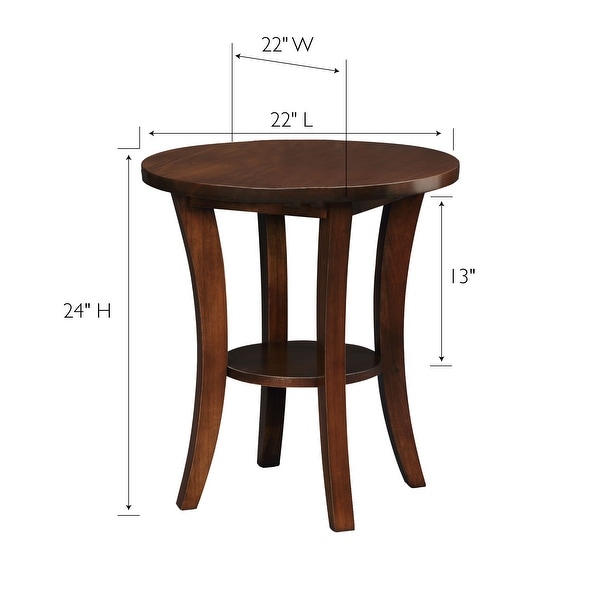 Leick Home Round Side Table with Shelf