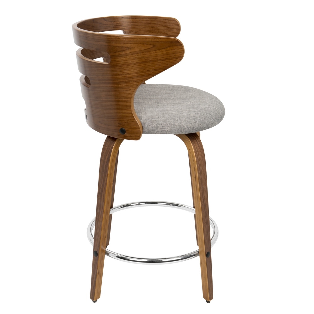 Wooden Counter Stool with Swivel and Back  Set of 2