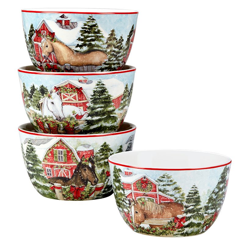 Certified International Homestead Christmas 4-pc. Ice Cream Bowl Set