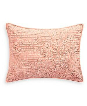 Martha Stewart Collection Botanical 100% Cotton Pillow Sham - STANDARD - Coral