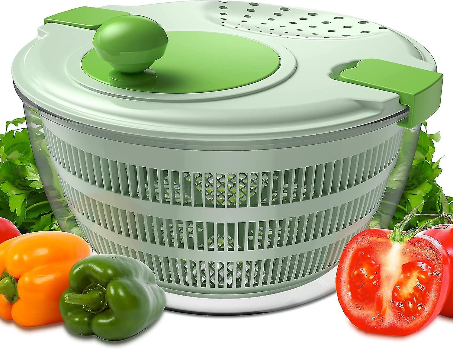 Liment Salad Spinner Large Lettuce Spinners With Secure Lid Lock and Rotary Handle， Drain Lettuce， Wash Vegetable， Vegetable Dryer With Quick Dry Design