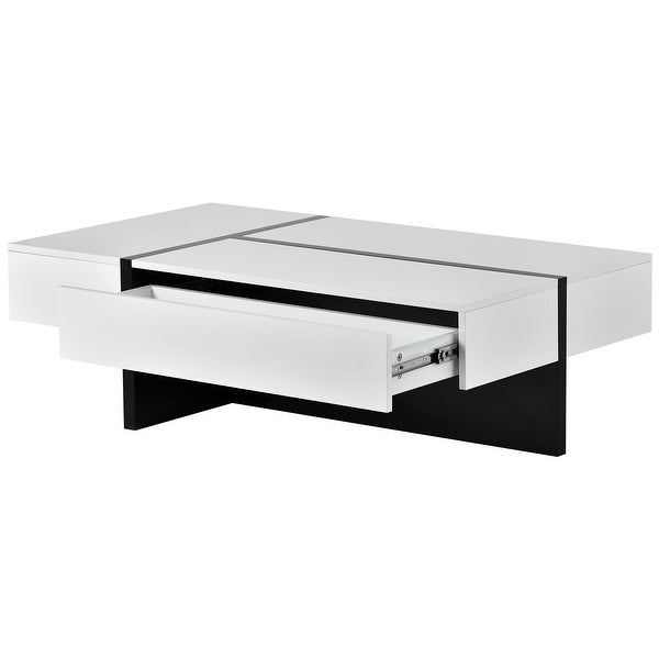 45.2inch Modern Rectangle White Cocktail Table Coffee Table