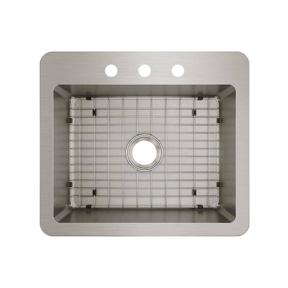 Elkay Avenue 25 in. Drop inUndermount Single Bowl 18 Gauge Stainless Steel Kitchen Sink with Bottom Grids HDSB25229TR3